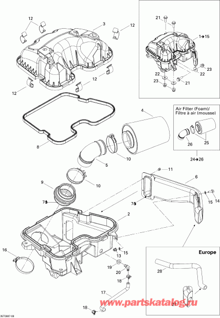 BRP  Outlander 500 XT, 2008 - Air Intake Silencer