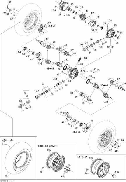 ������������  Outlander 650 STD, 2008 - Drive System, Front Std