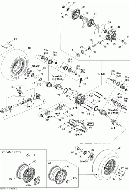 ATV BRP Outlander 650 XT, 2008 ������ - Drive System, Rear Xt