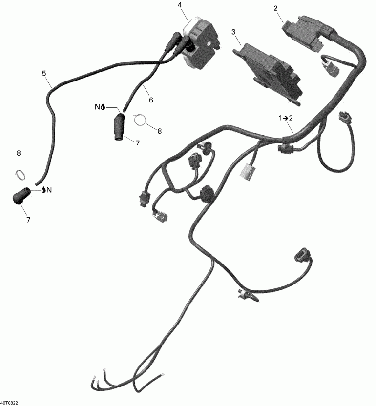 ������������ Bombardier Outlander 800 STD, 2008 - Engine Harness Outlander