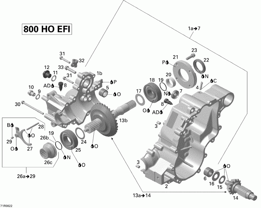 BRP Outlander 800 XT, 2008 - Gear Box Output Shaft