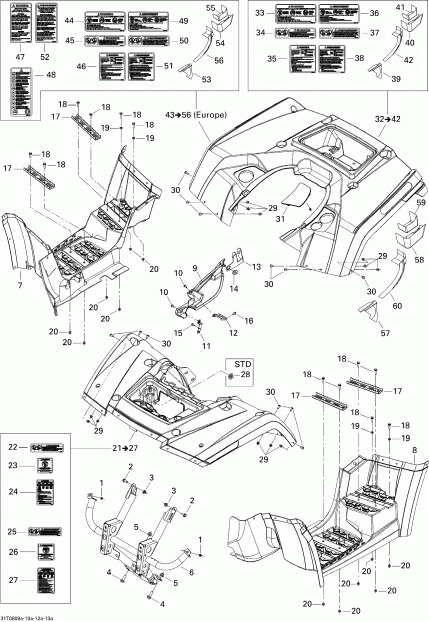   Outlander MAX 650 STD, 2008 - Body And Accessories 1, Std