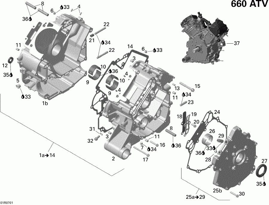 BRP Outlander MAX 650 XT, 2008  - Crankcase