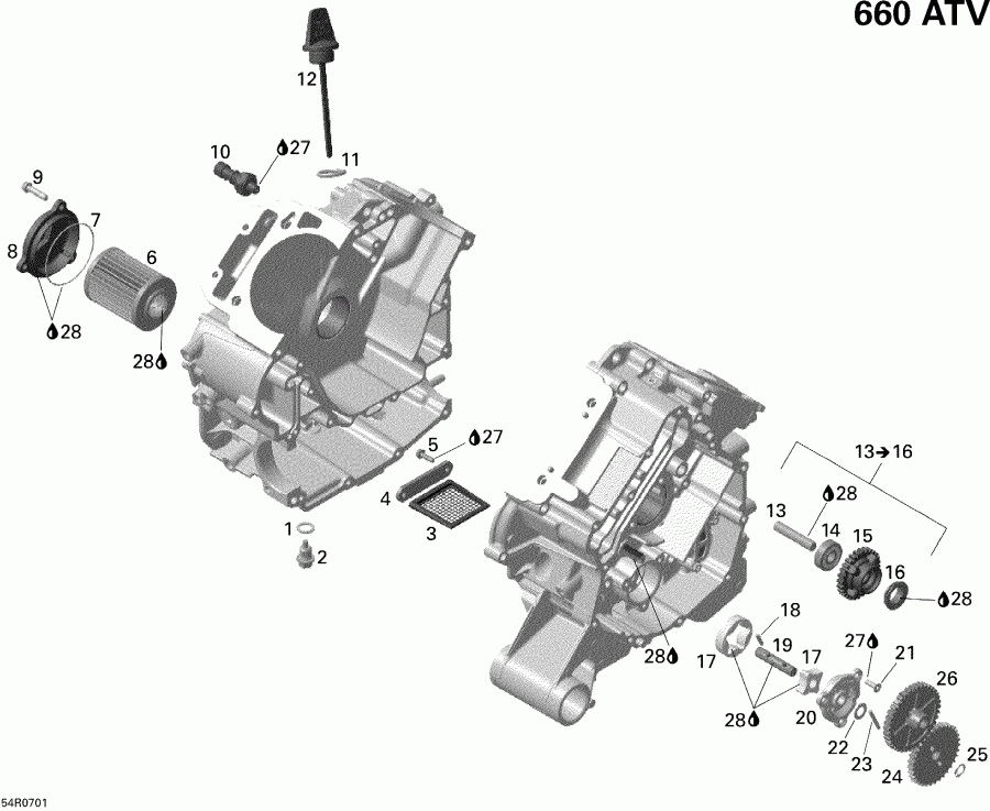  Bombardier Outlander MAX 650 XT, 2008 - Engine Lubrication