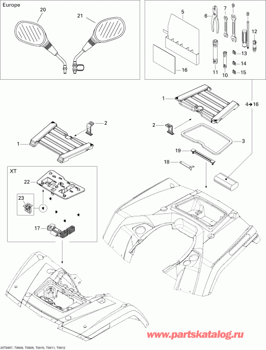 BRP - Front And Rear Trays Xt