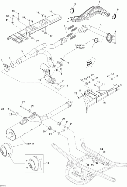 BRP Outlander MAX 800 LTD, 2008 - Exhaust System