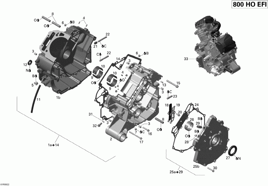  BRP Outlander MAX 800 XT, 2008 - Crankcase