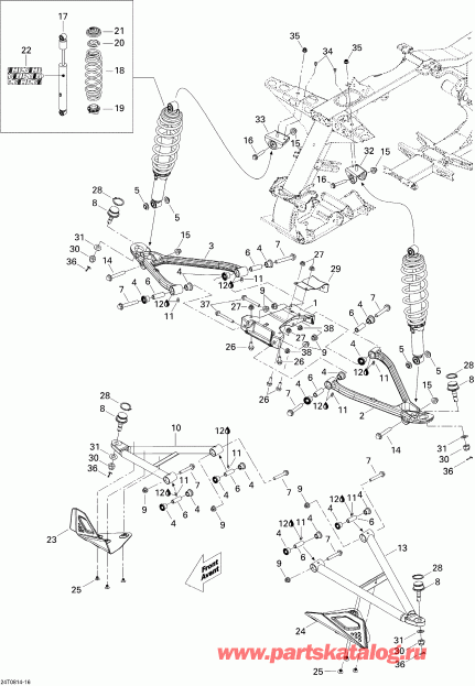 ATV  ������ Renegade 500, 2008 - Front Suspension
