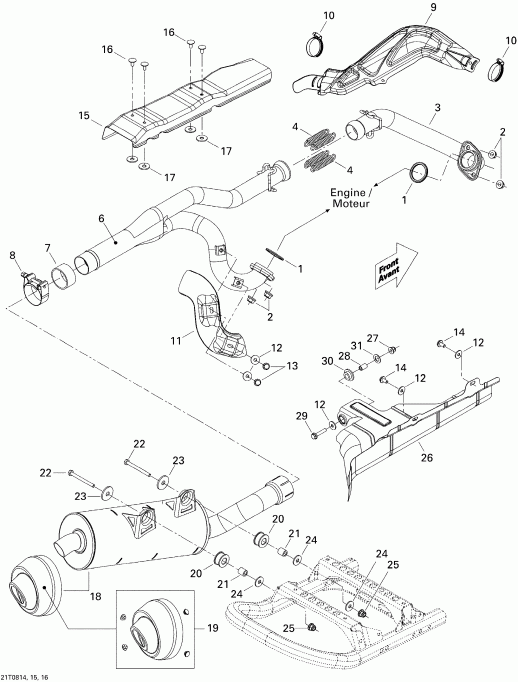 ATV  Renegade 800 X, 2008 ������ - Exhaust System