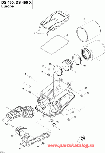 BRP DS 450 CE STD & X (3F9D,3G9D), 2009  - Air Intake