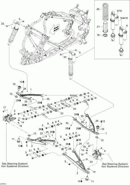 ����������  DS 450 CE STD & X (3F9D,3G9D), 2009 ������ - Front Suspension