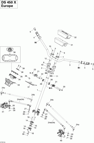 ATV BRP  DS 450 CE STD & X (3F9D,3G9D), 2009 - Steering