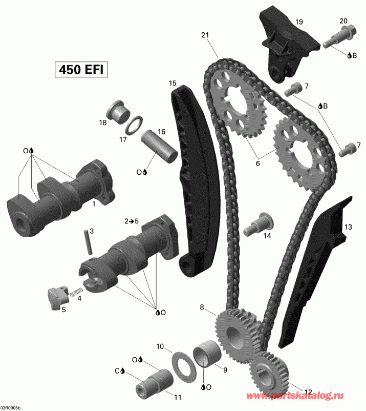 DS 450 EFI, 2009 - Camshaft And Timing Chain