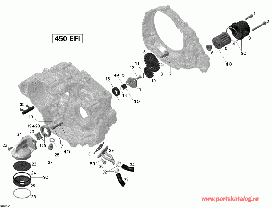    DS 450 EFI, 2009 - Engine Lubrication
