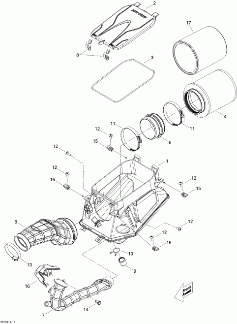  BRP  DS 450 EFI, 2009 - Air Intake Silencer