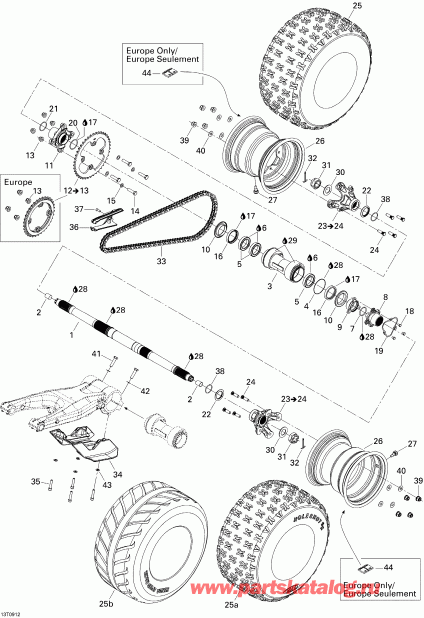  DS 450 EFI, 2009 - Drive System, Rear