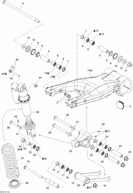  BRP  DS 450 EFI, 2009 - Rear Suspension