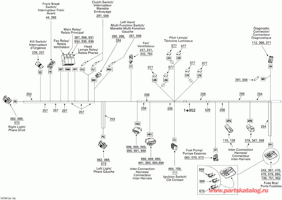   DS 450 EFI, 2009  - Electrical Harness, Front Section