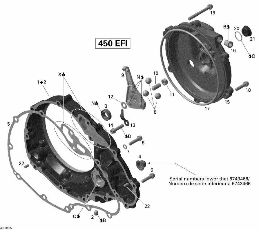 DS 450 Xxc, Xmx EFI, 2009  - Clutch Cover