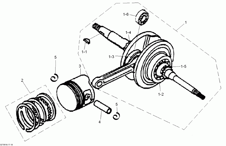  BRP  DS 90 X, 2009 - Crankshaft And Pistons