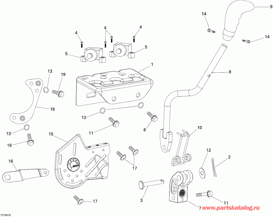   DS 90 X, 2009 - Shift Lever