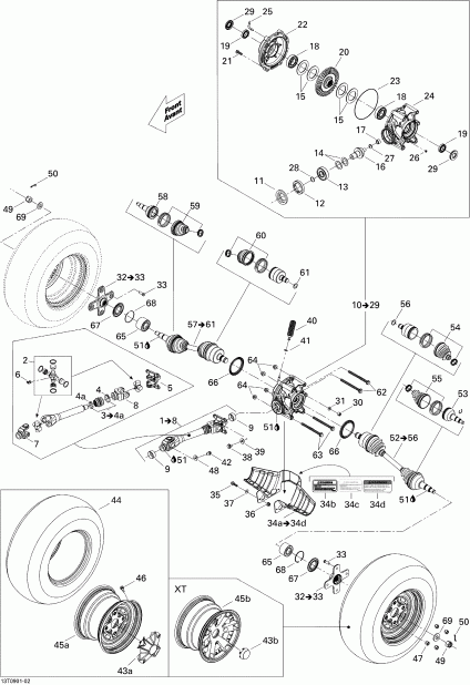  Bombardier Outlander 400 EFI, 2009  - Drive System, Rear