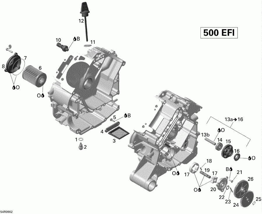 BRP Outlander 500 EFI, 2009  - Engine Lubrication