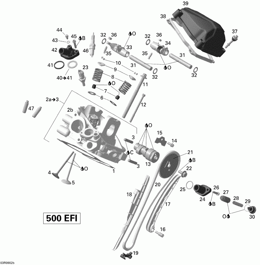 Outlander 500 EFI XT, 2009  - Cylinder Head, Rear