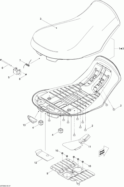 ����������  Outlander 500 EFI XT, 2009 - Seat