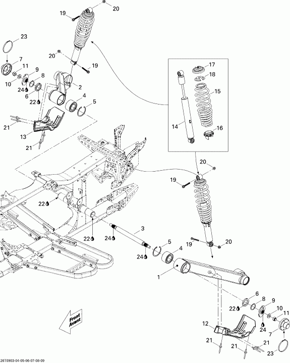 Bombardier ����������� Outlander 650 EFI XT, 2009 - Rear Suspension