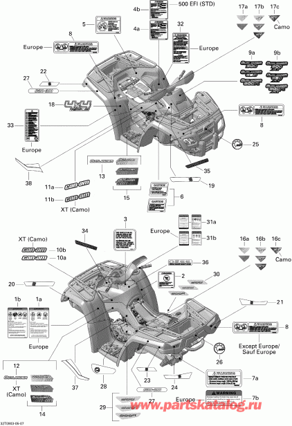   Outlander 650 EFI XT, 2009 -  Xt