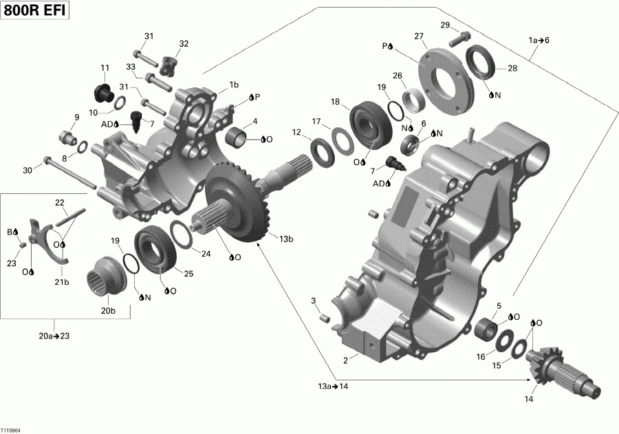  BRP Outlander 800R EFI, 2009  - Gear Box Output Shaft