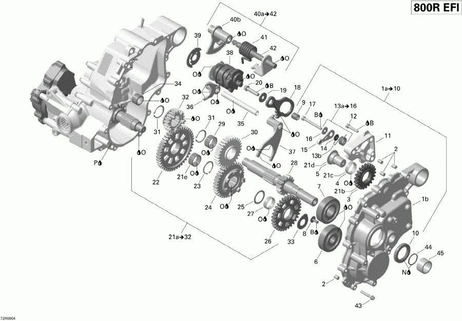  BRP  Outlander 800R EFI XT, 2009 - Gear Box And Components