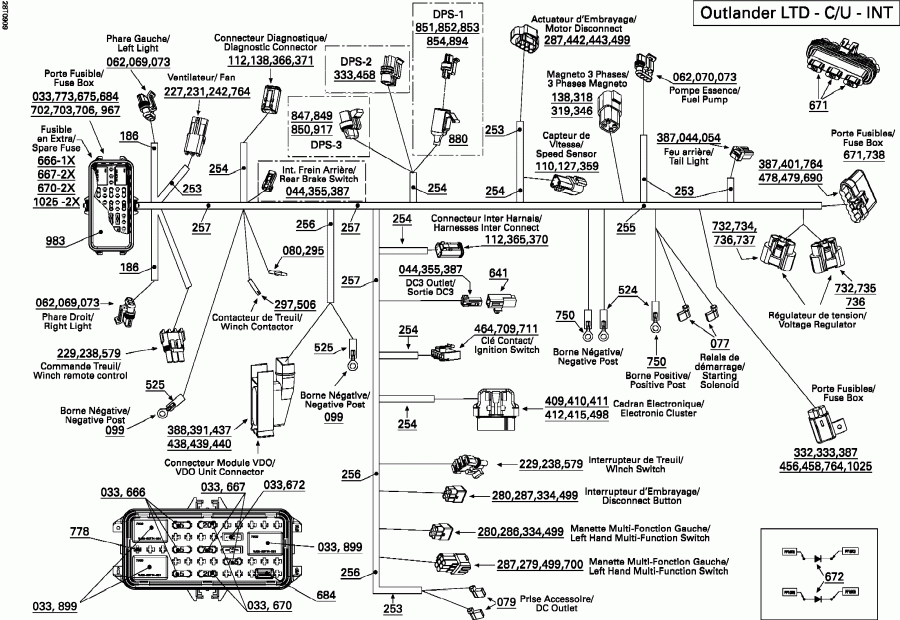 ������������ BRP ����������� Outlander Max 800R EFI Ltd, 2009 - Main Harness