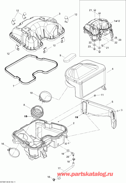 BRP Outlander Max 800R EFI XT, 2009  - Air Intake Silencer