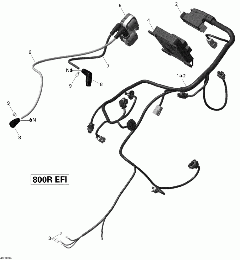 Outlander Max 800R EFI XT, 2009  - Engine Harness Outlander