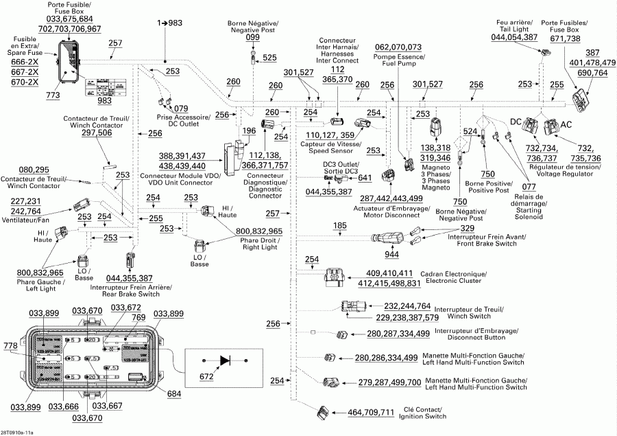  Bombardier Renegade 500, 2009  - Electrical Harness, Frame