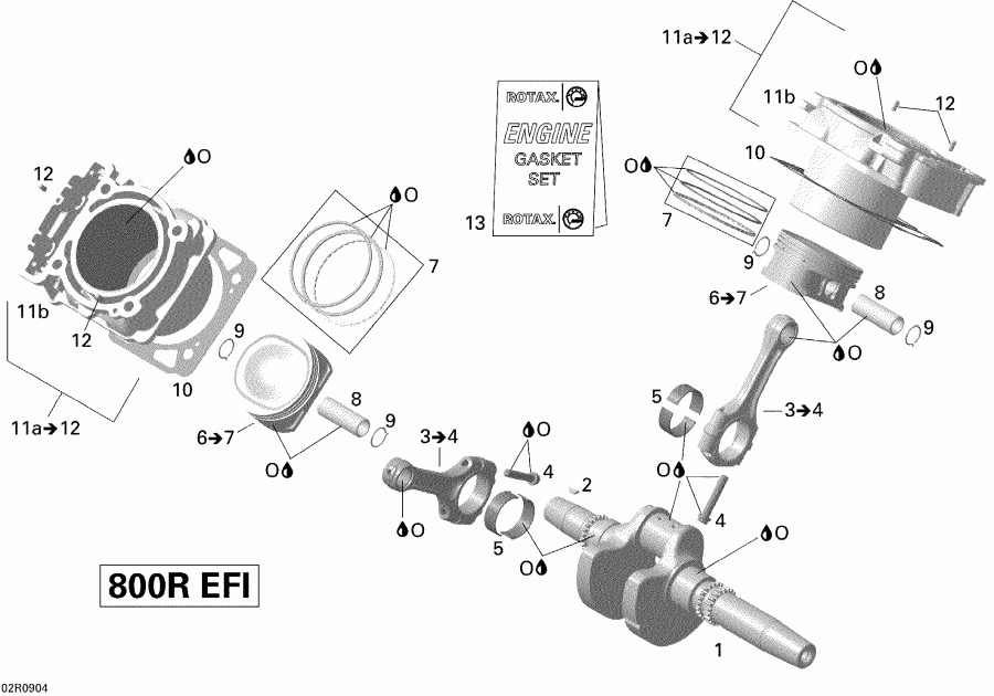   Renegade 800R EFI STD, 2009 - Crankshaft, Piston And Cylinder