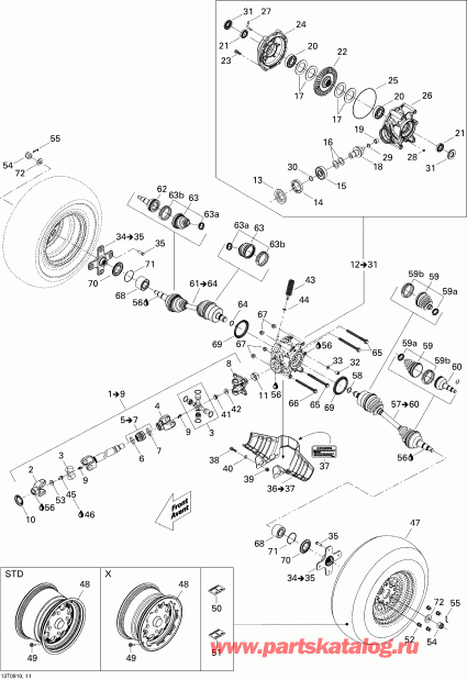 ATV  Renegade 800R EFI X, 2009 - Drive System, Rear