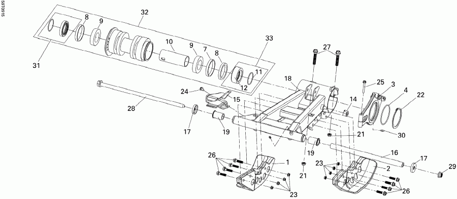   DS 250 NA, CE & INT, 2010  - Rear Swing Arm