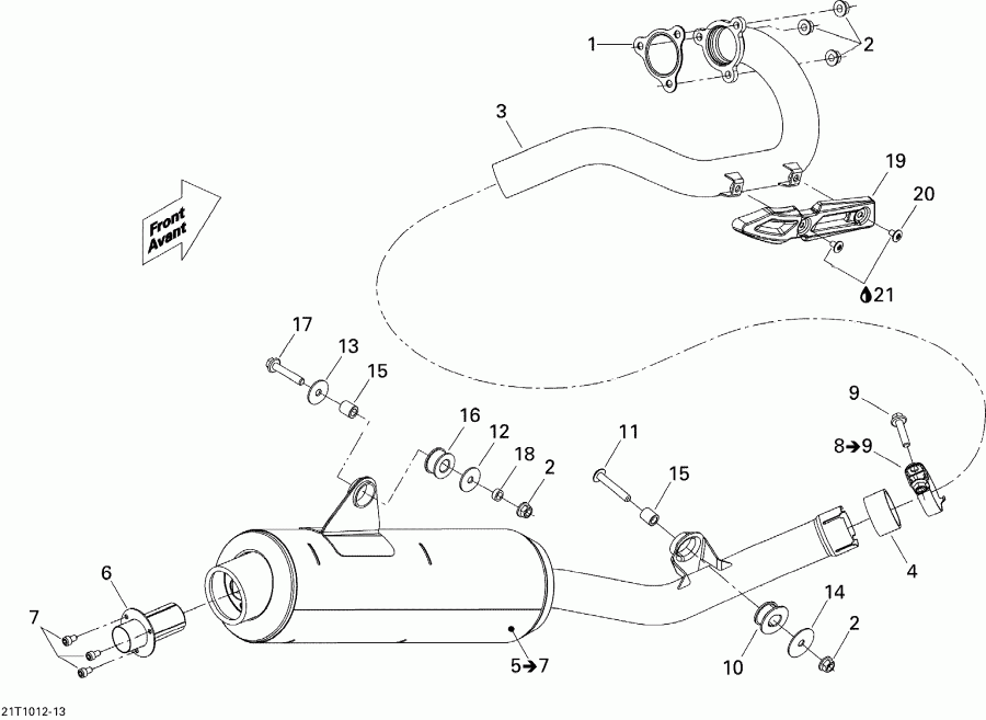 DS 450 EFI, 2010  - Exhaust System