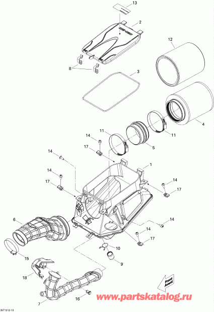 ATV  ����������� DS 450 EFI, 2010 - Air Intake Silencer
