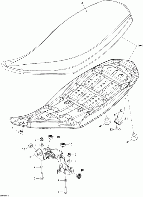  Bombardier DS 450 Xxc, Xmx EFI, 2010 - Seat