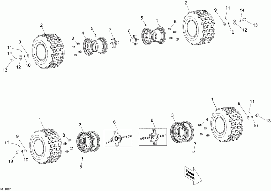 BRP ����������� DS 90 X, 2010 - Wheels And Tires
