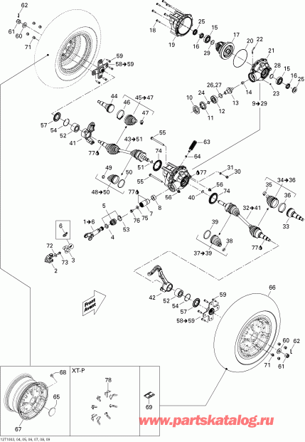   Outlander 650 EFI, 2010  - Drive System, Front