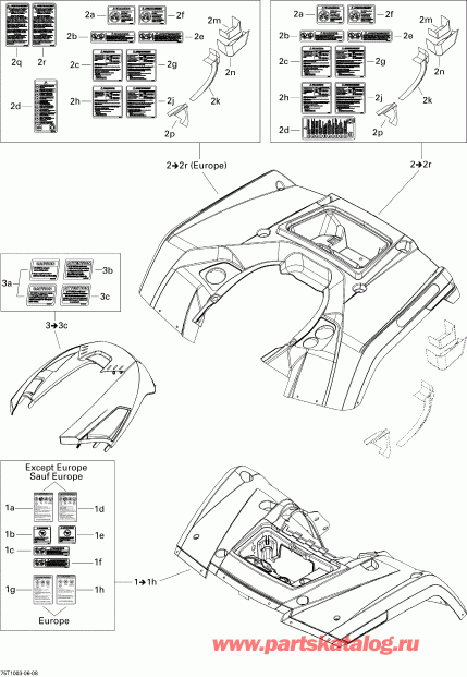 ATV BRP Outlander 650 EFI, 2010 - Fender  Central Panel Kit