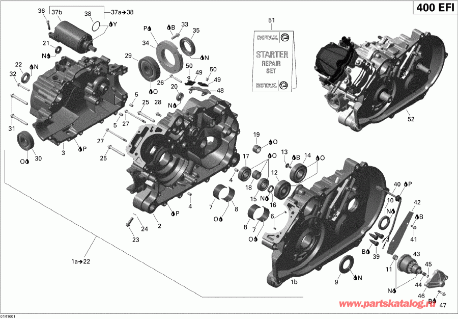  BRP Outlander Max 400 EFI, 2010 - Crankcase