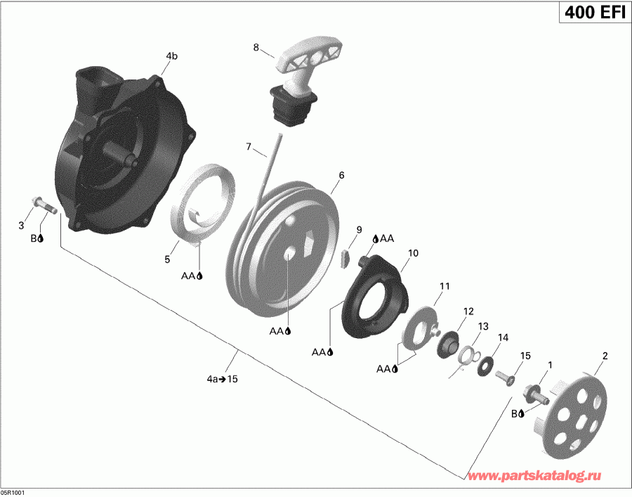  Bombardier  Outlander Max 400 EFI, 2010 - Rewind Starter (optional)