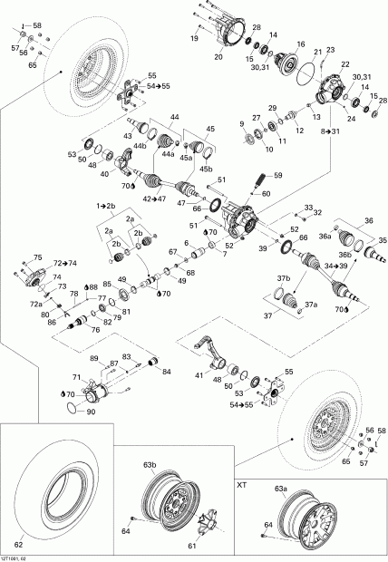 ����������  Outlander Max 400 EFI, 2010 ������ - Drive System, Front