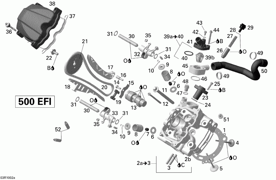   Outlander Max 500 EFI, 2010  - Cylinder Head, Front